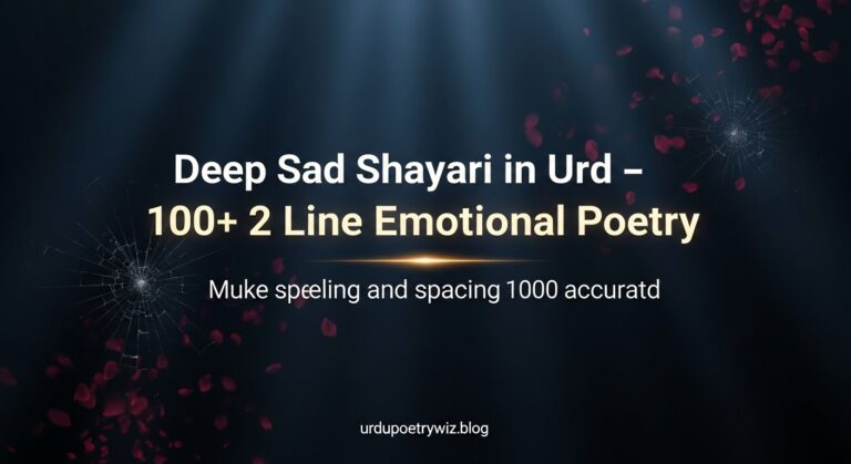 Deep Sad Shayari in Urdu – 100+ 2 Line Emotional Poetry