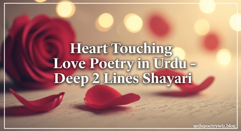 Heart Touching Love Poetry in Urdu – Deep 2 Lines Shayari