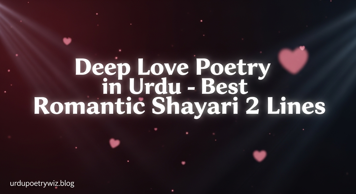 Deep Love Poetry in Urdu – Best Romantic Shayari 2 Lines