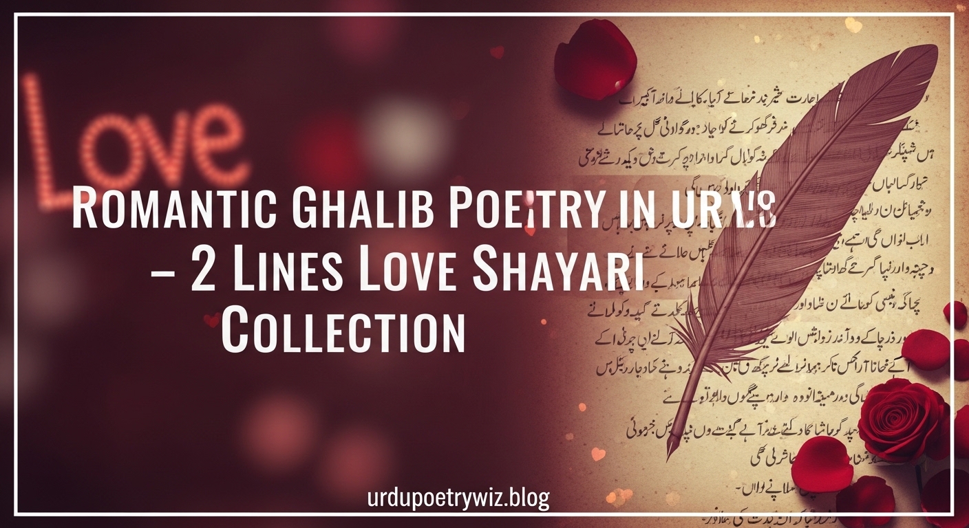 Romantic Ghalib Poetry in Urdu – 2 Lines Love Shayari Collection