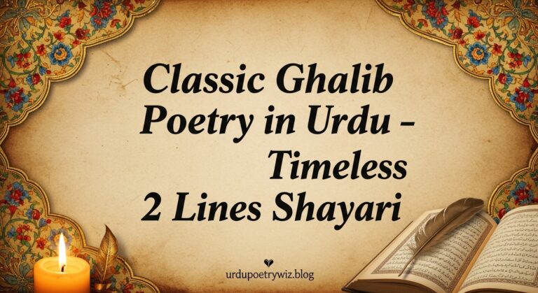 Classic Ghalib Poetry in Urdu – Timeless 2 Lines Shayari